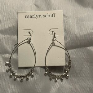 Marlyn Schiff Silver Beaded Hoop Earrings